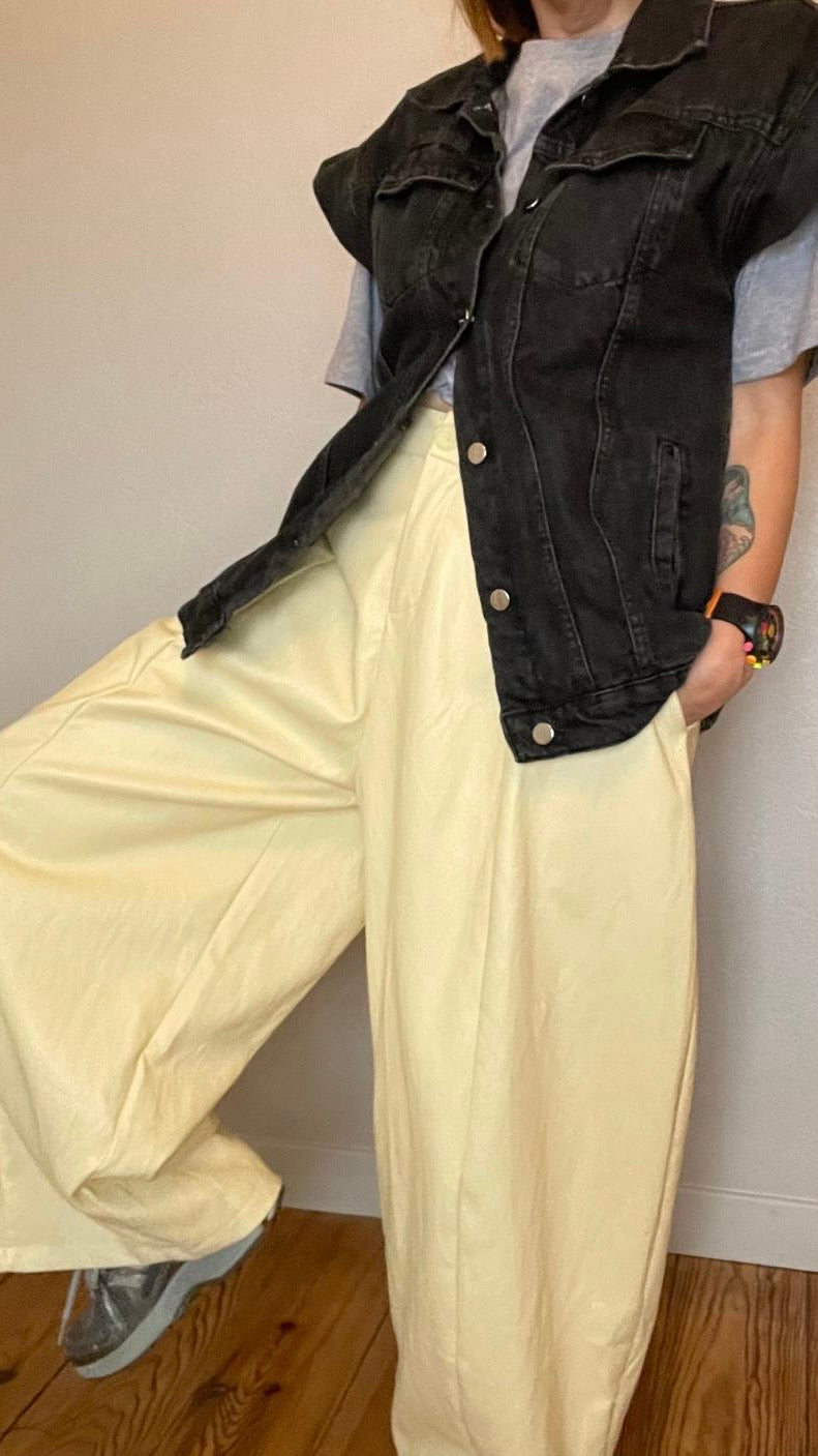 Pantalon oversize simili