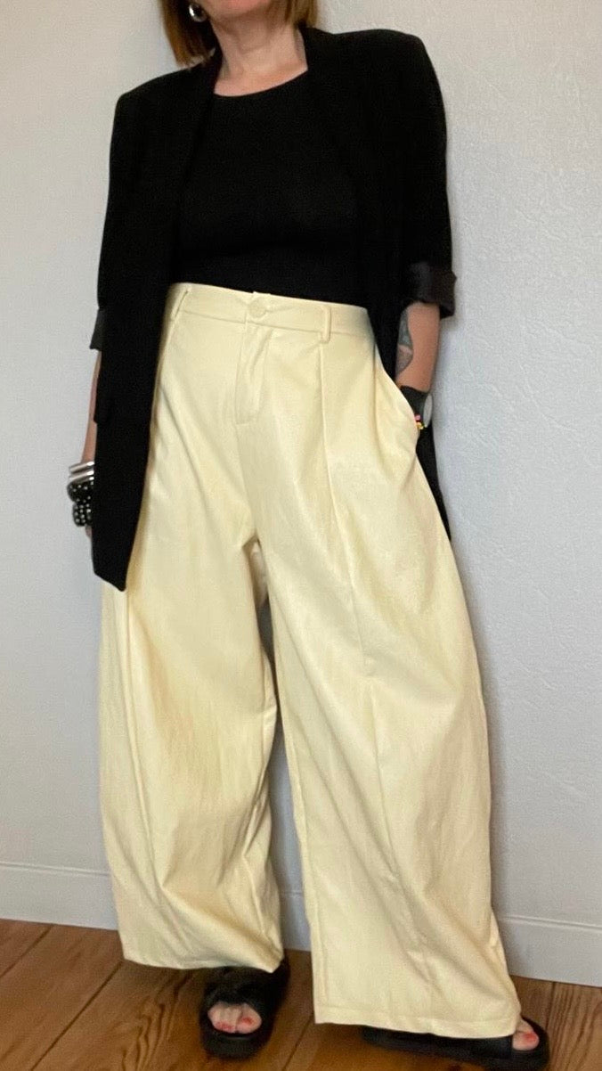 Pantalon oversize simili