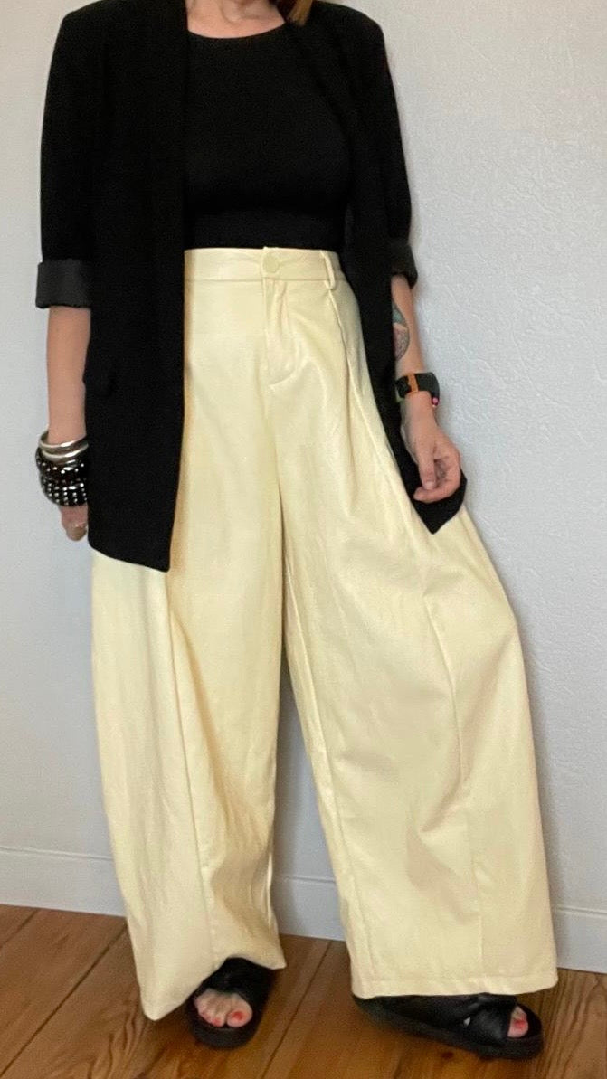Pantalon oversize simili