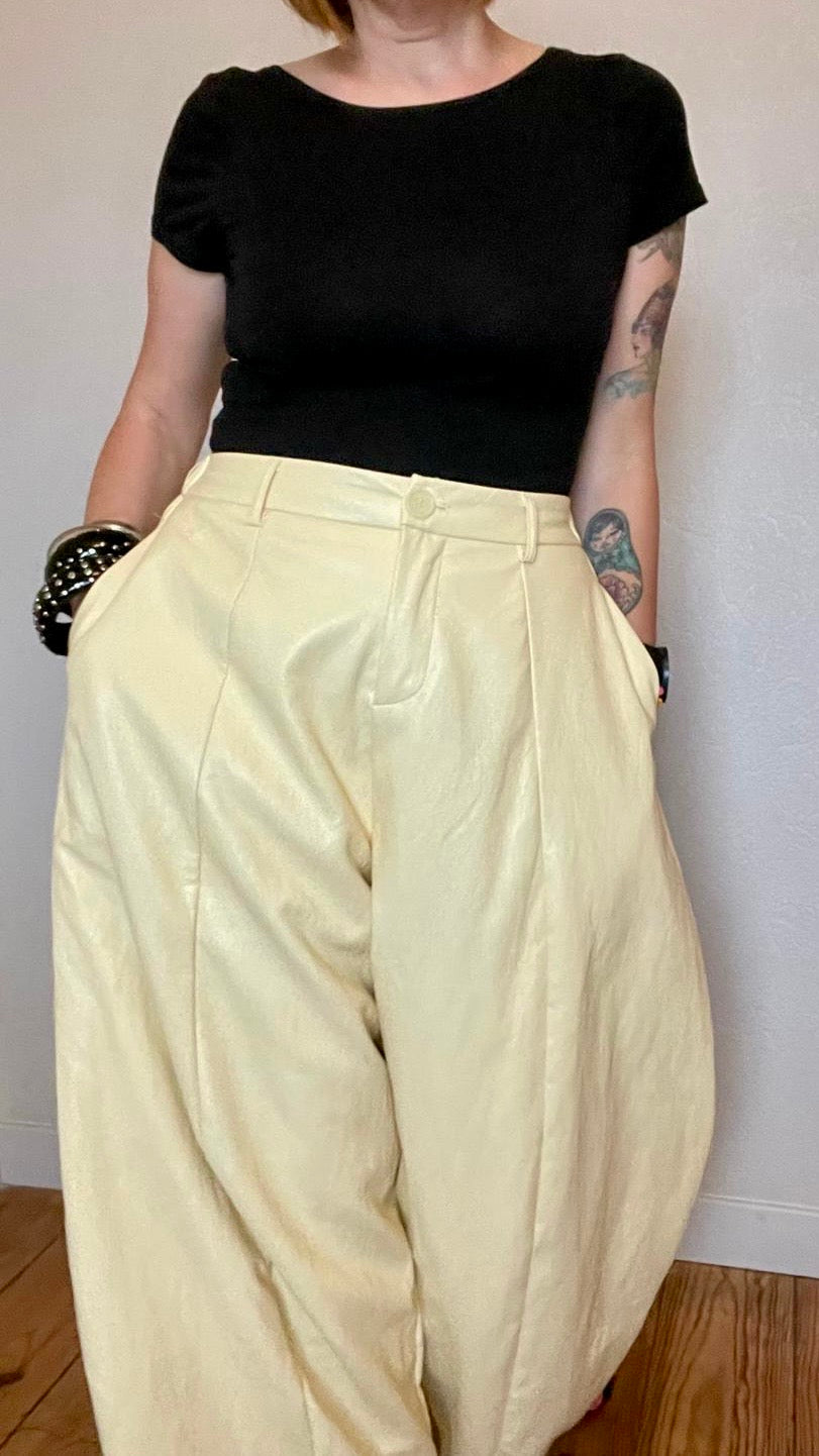 Pantalon oversize simili