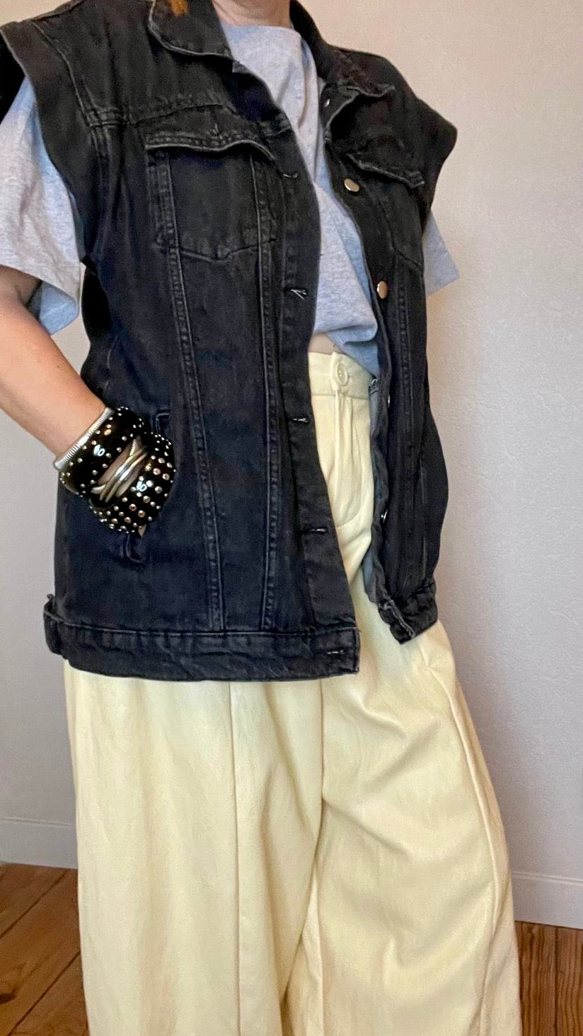 Pantalon oversize simili