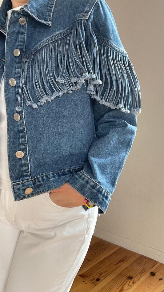 Veste Jean à franges