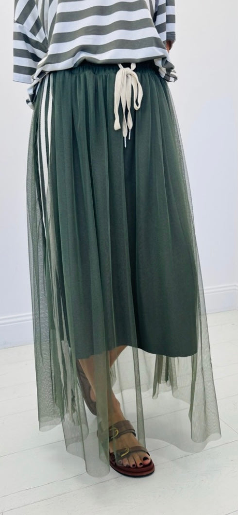 Jupe tulle Kaki