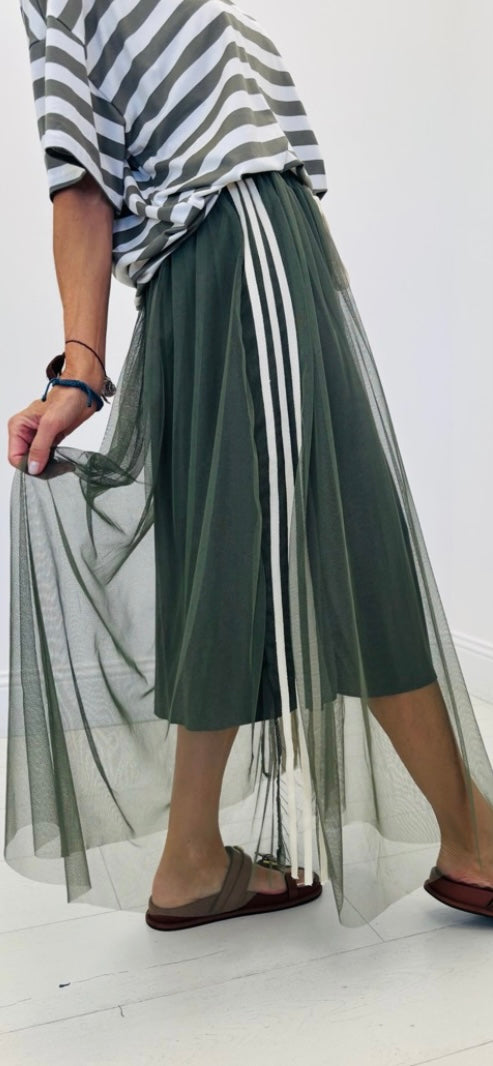 Jupe tulle Kaki