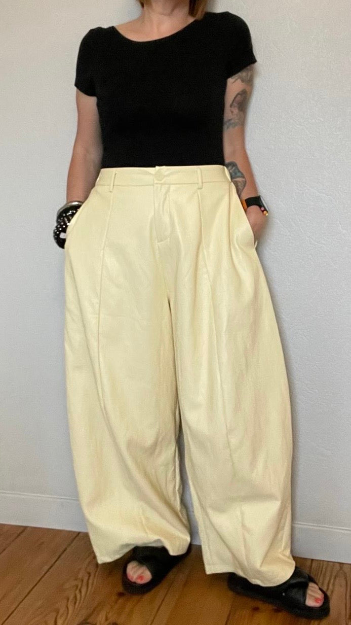 Pantalon oversize simili