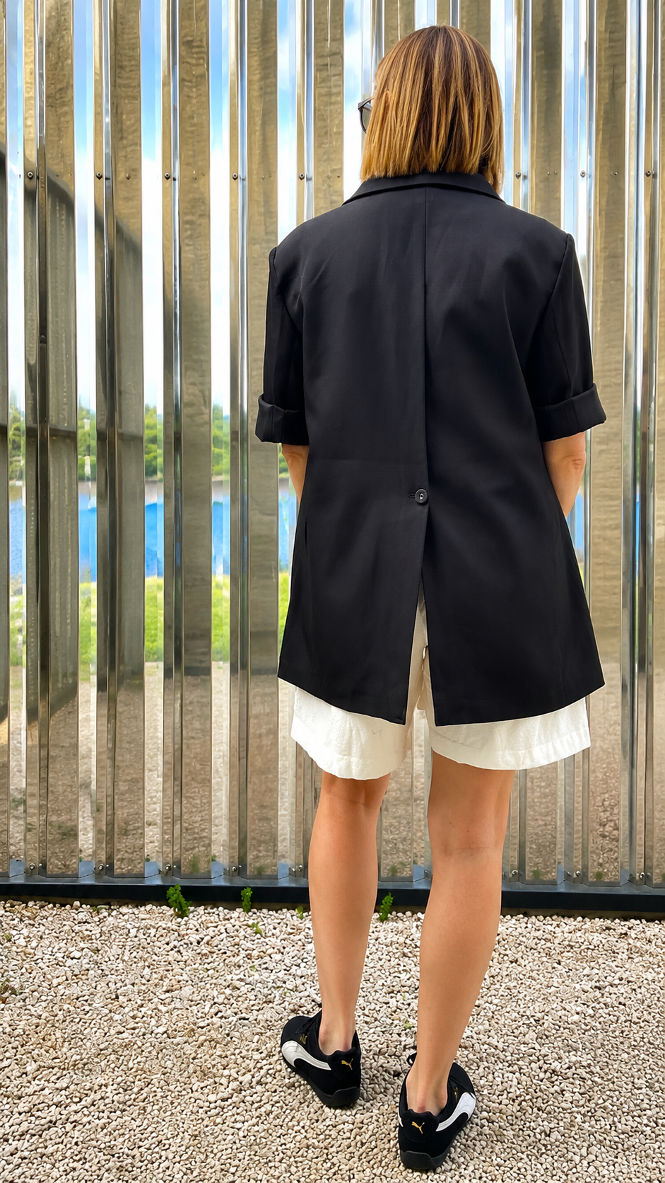 Blazer Manches Courtes noir