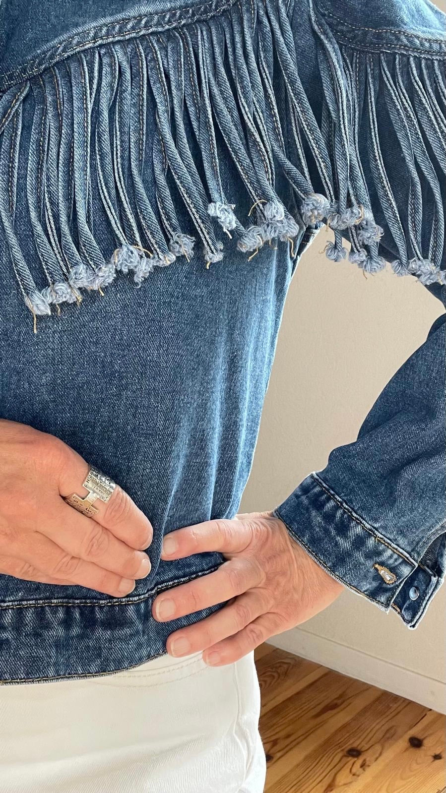 Veste Jean à franges