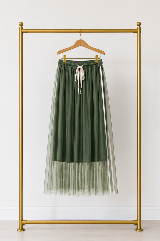 Jupe tulle Kaki