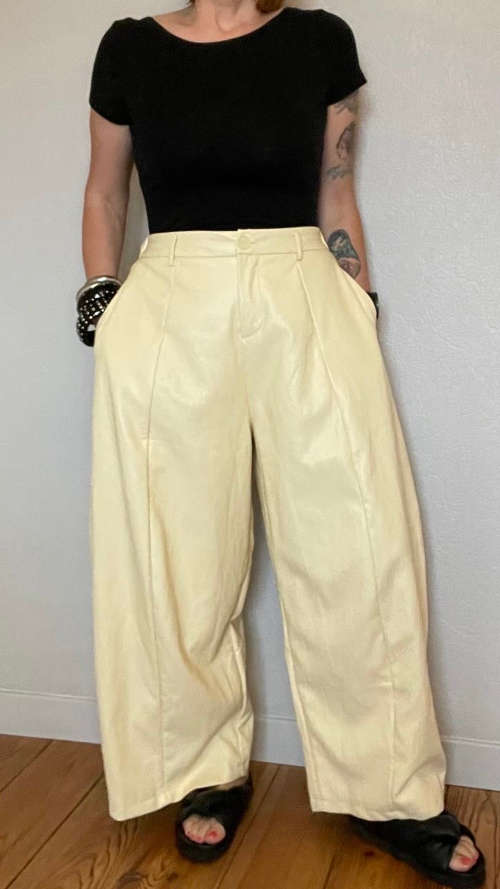 Pantalon oversize simili