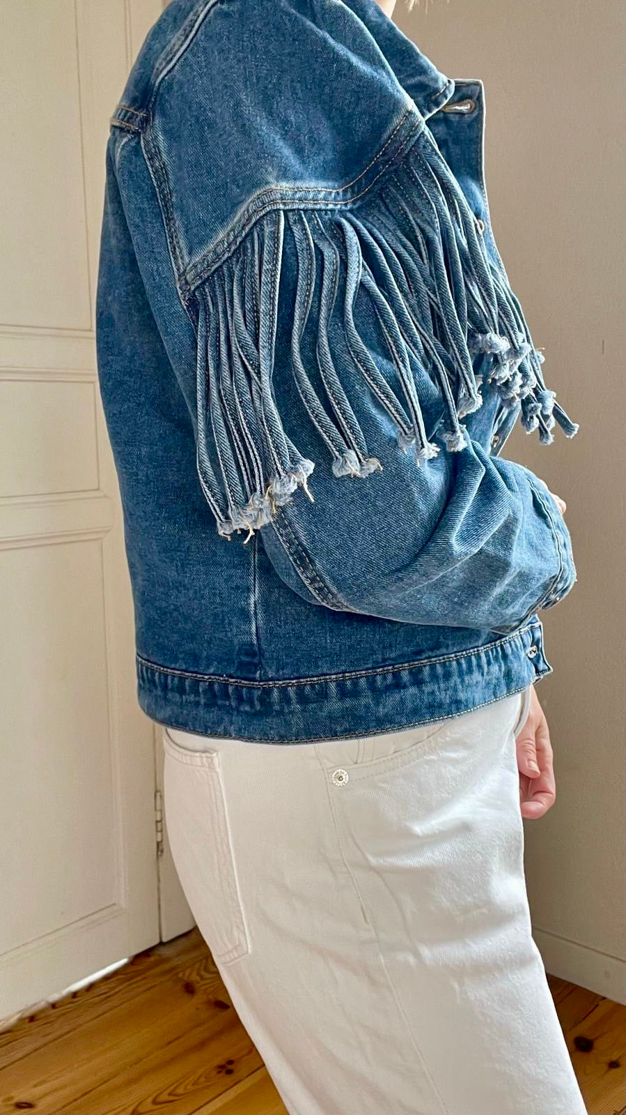 Veste Jean à franges