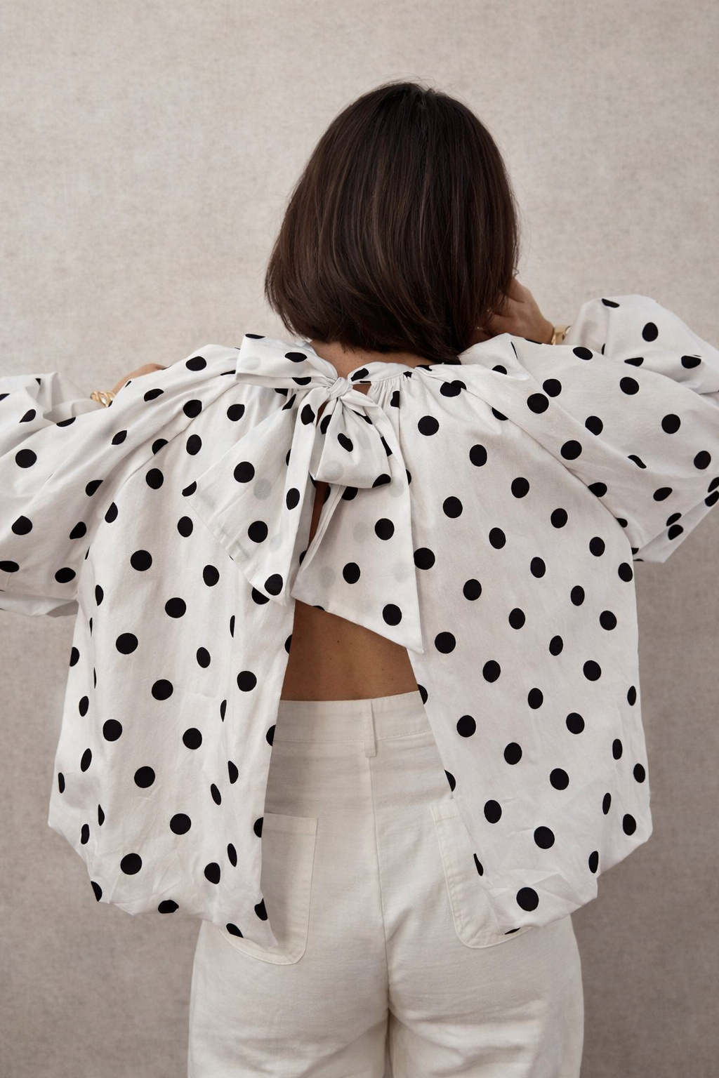 Blouse Juliette Polka blanche