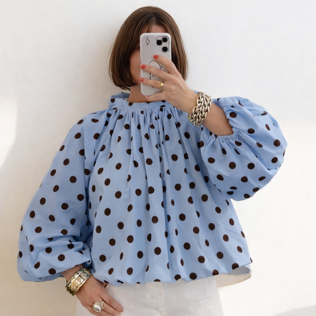 Blouse Juliette Polka bleu